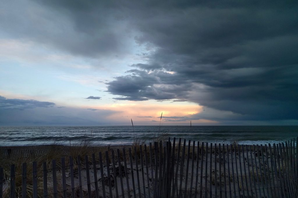 Storm clouds over the sea