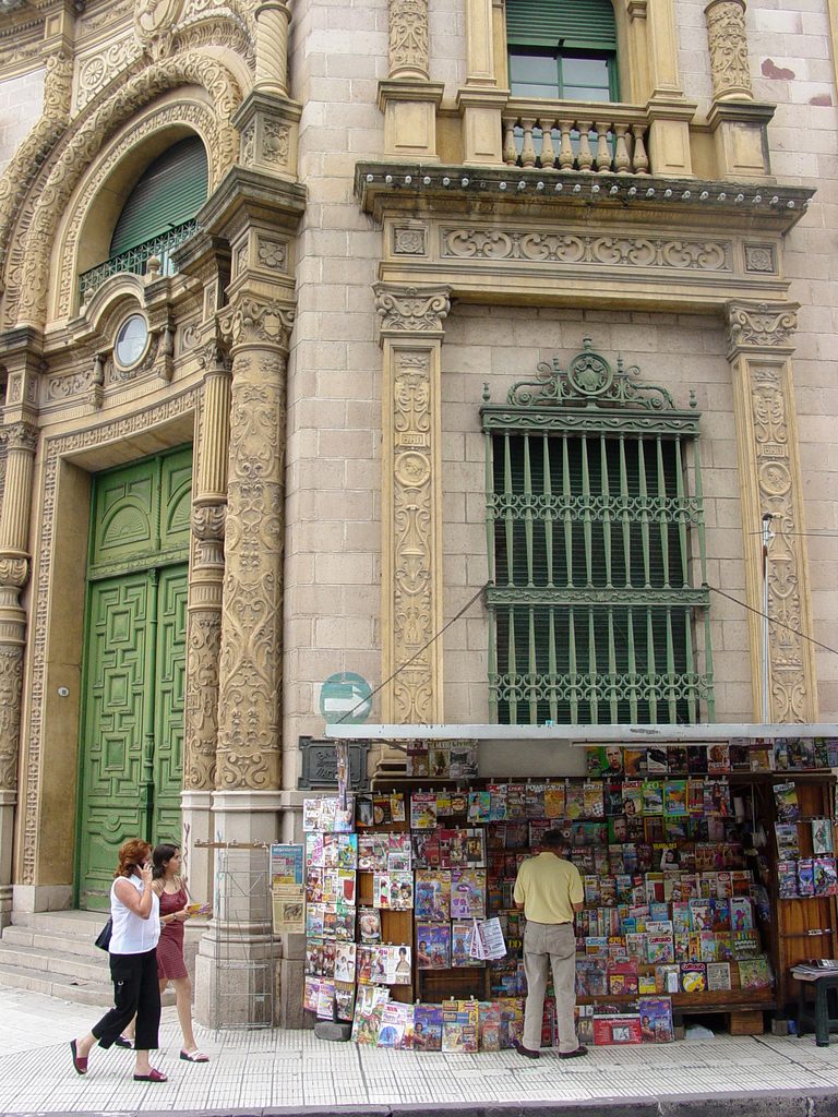 Newsstand on a city street