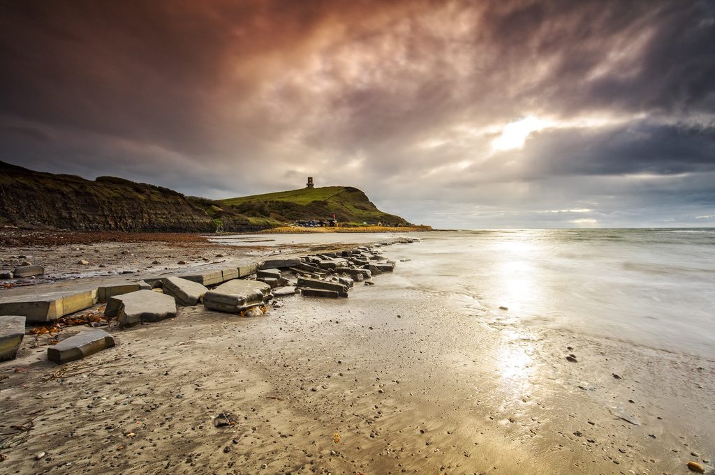 Rocks and low tide on the shore